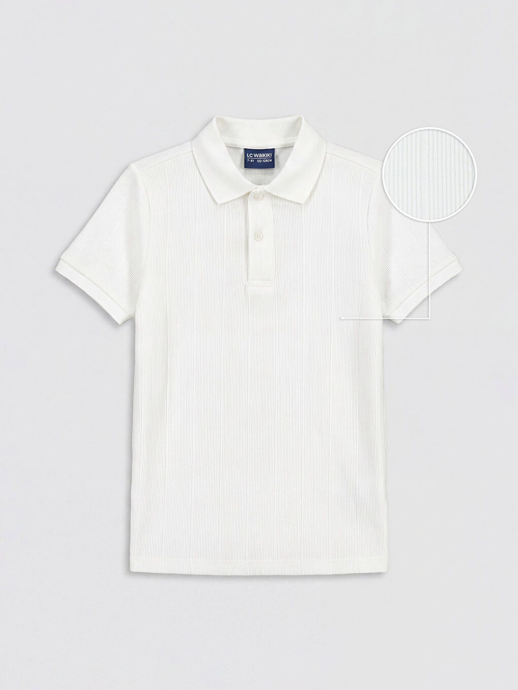 Beyaz Polo Yaka Erkek Çocuk Tişört