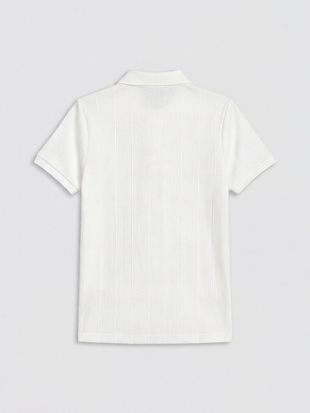 Beyaz Polo Yaka Erkek Çocuk Tişört-1
