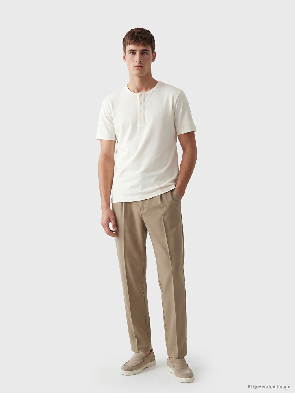 Henley Neck Men's Jersey T-shirt-2