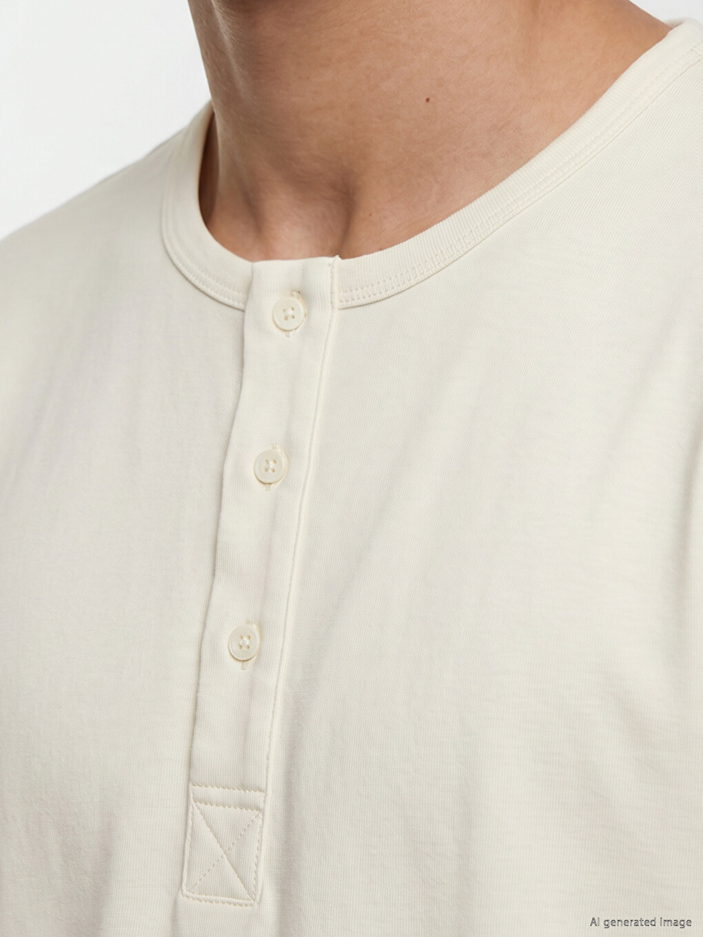 Henley Neck Men's Jersey T-shirt-3