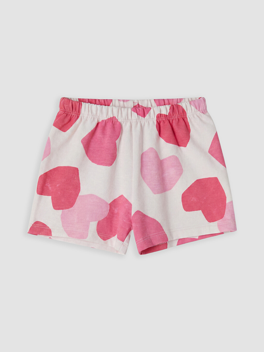 Set cu pantaloni scurți pentru fetițe bebeluș, cu imprimeu cu inimioare-3