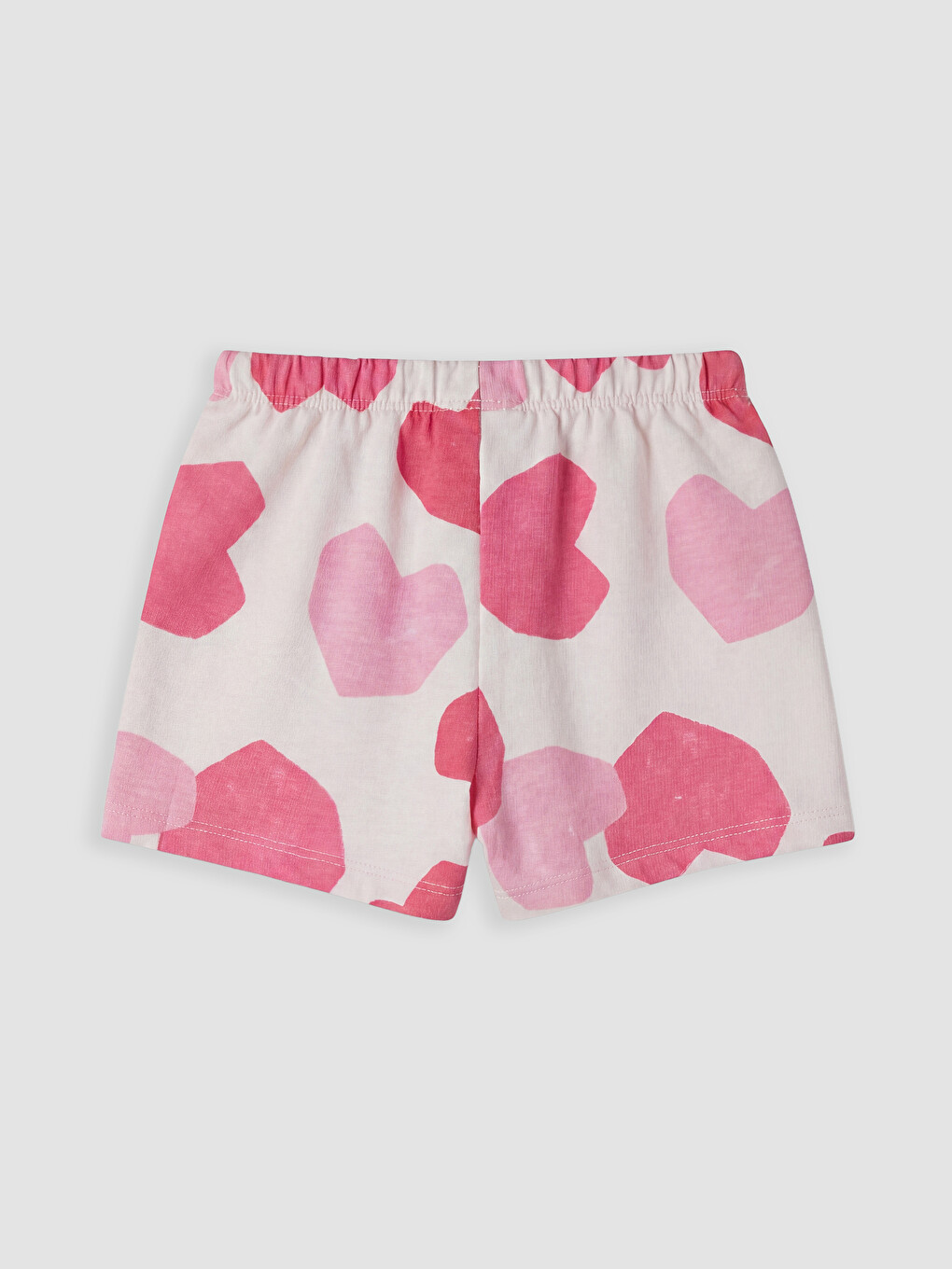 Set cu pantaloni scurți pentru fetițe bebeluș, cu imprimeu cu inimioare-4