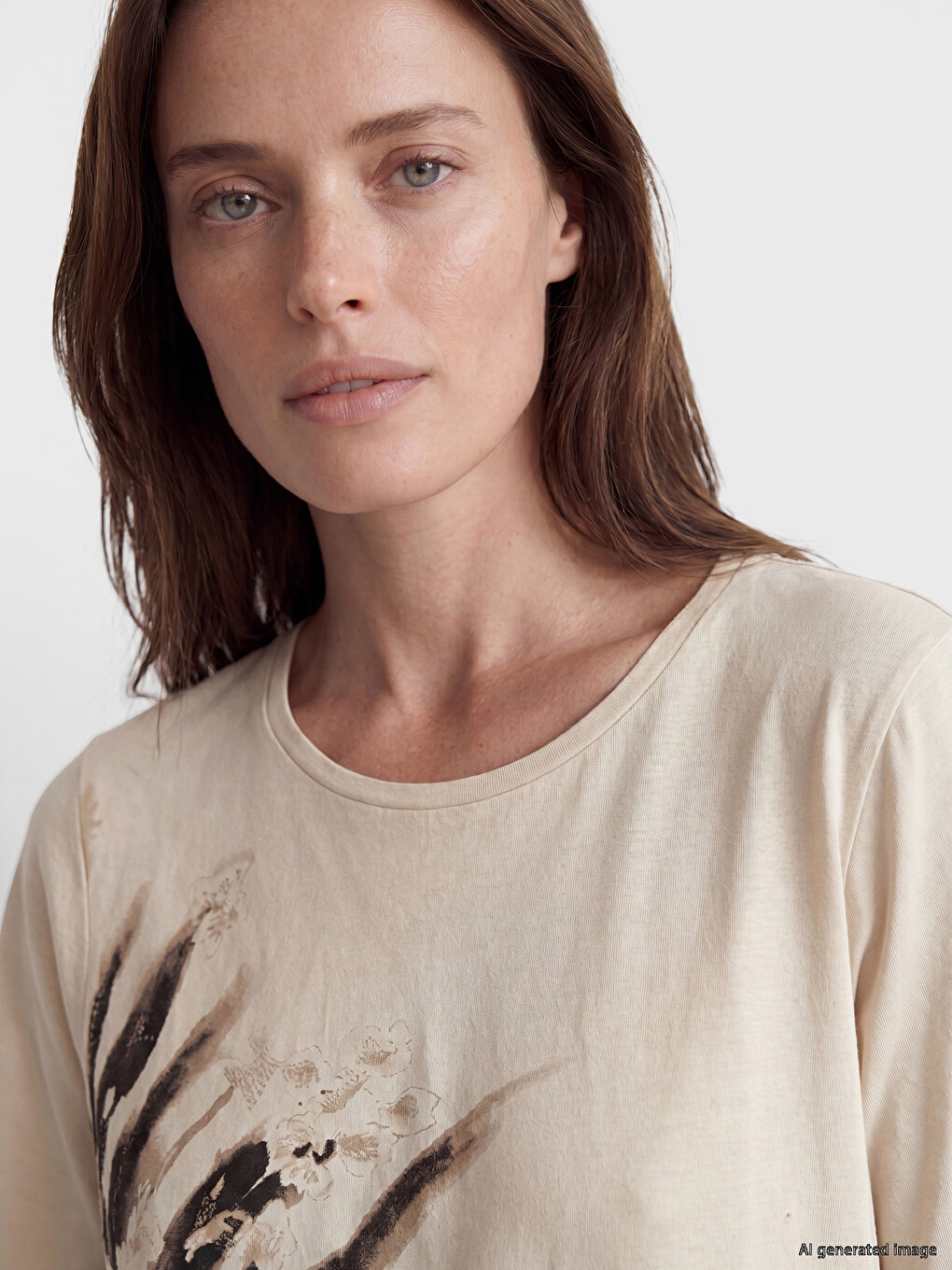 Crew Neck Patterned Women's T-Shirt-2