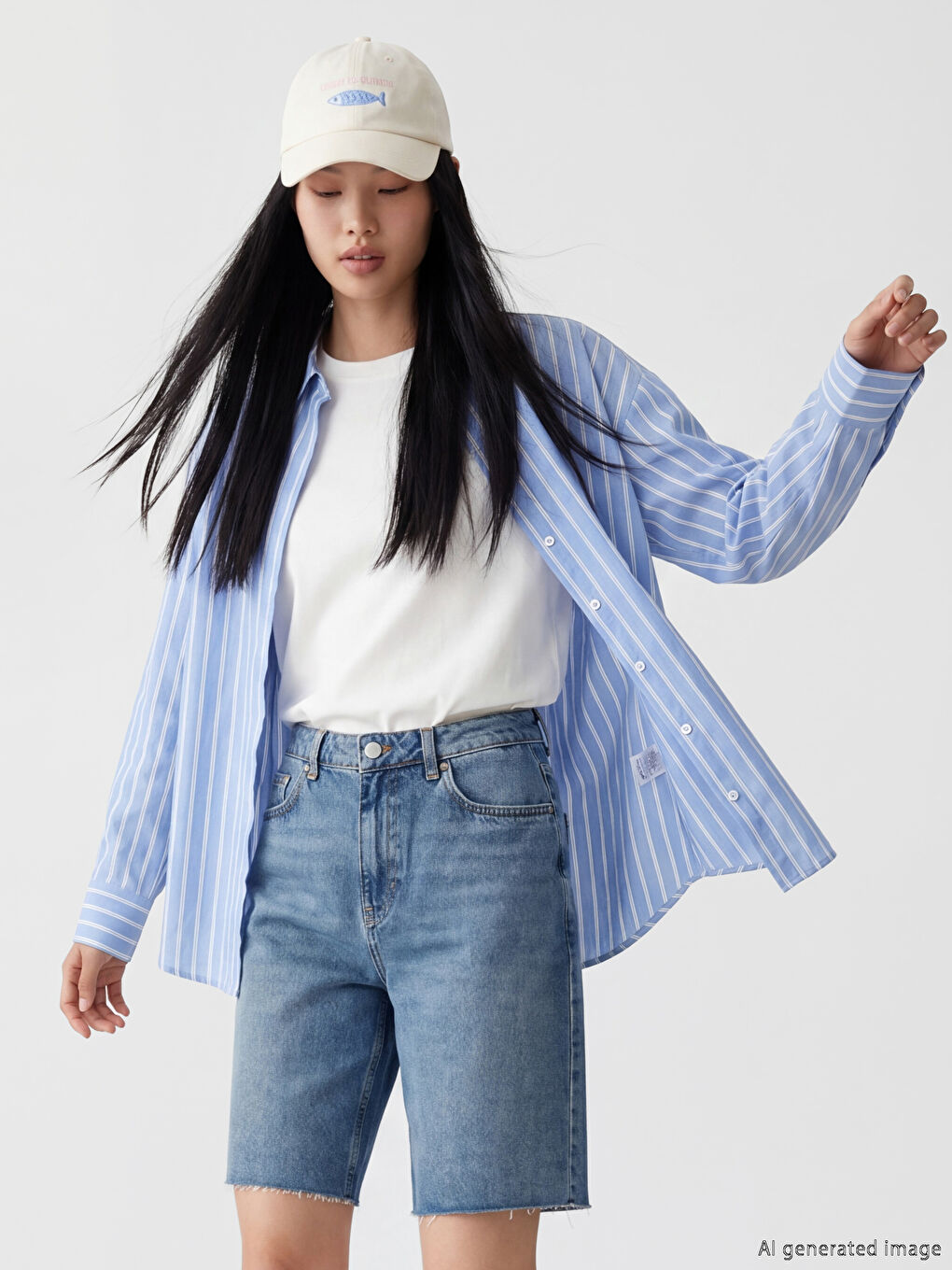 Ριγέ Υπερμεγέθες Πουκάμισο για γυναίκες