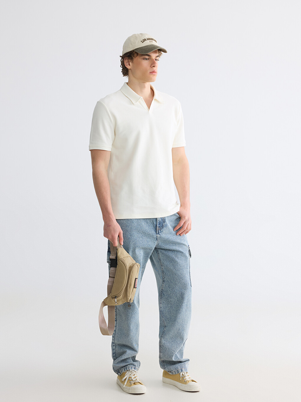 Polo Collar Terry Fabric Men's T-Shirt-1