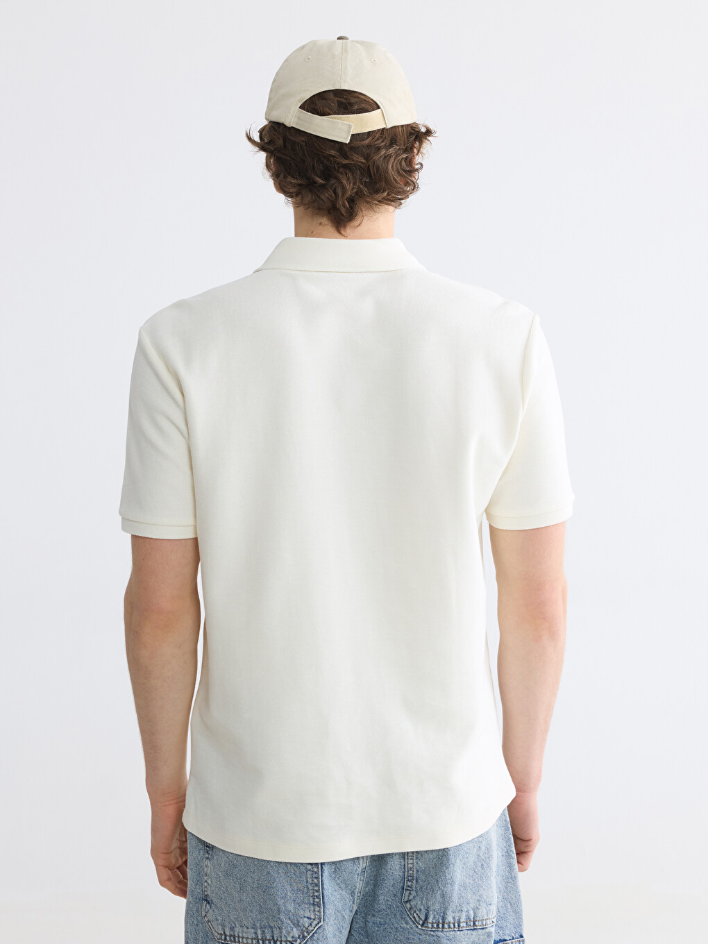 Polo Collar Terry Fabric Men's T-Shirt-3