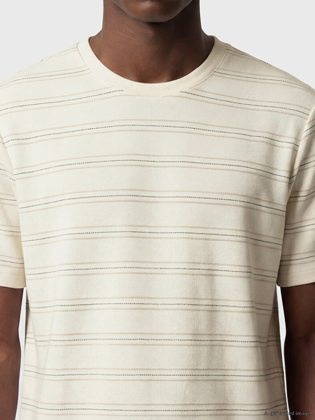Crew Neck Striped Men's T-Shirt-2
