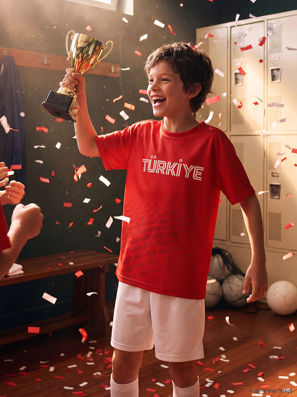Crew Neck Turkey Printed Boys' T-Shirt