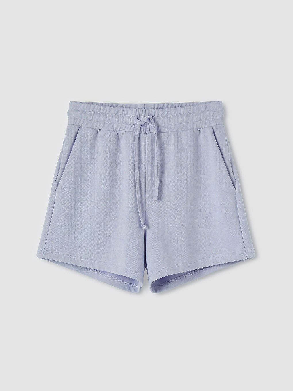 Lila Beli Lastikli Kadın Şort