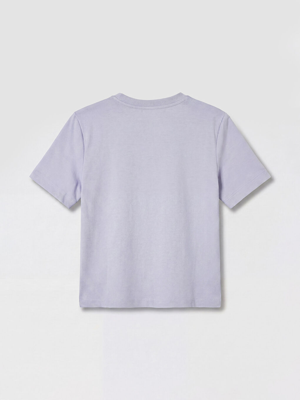 Lila Bisiklet Yaka Soft Touch Kadın Tişört-1