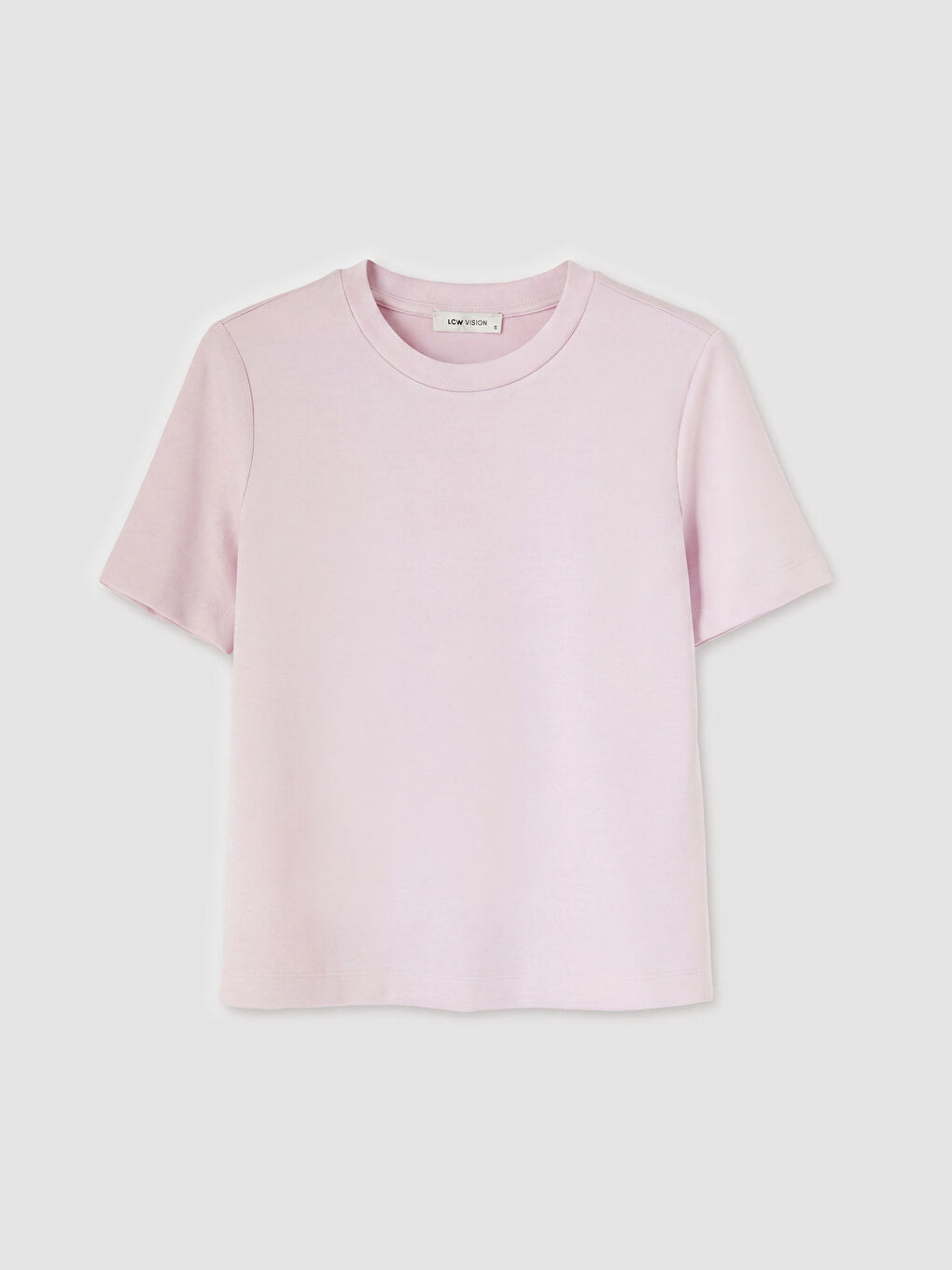 Pembe Bisiklet Yaka Soft Touch Kadın Tişört