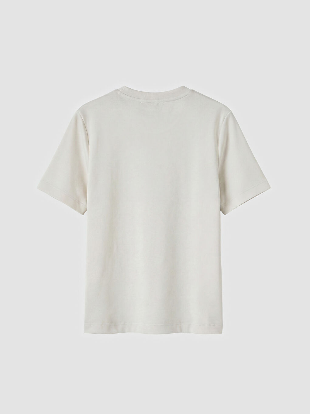 Bej Bisiklet Yaka Soft Touch Kadın Tişört-1