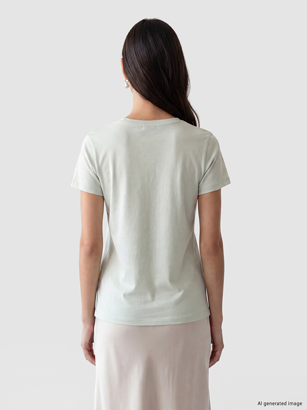 Crew Neck Floral Embroidered Women's T-shirt-2