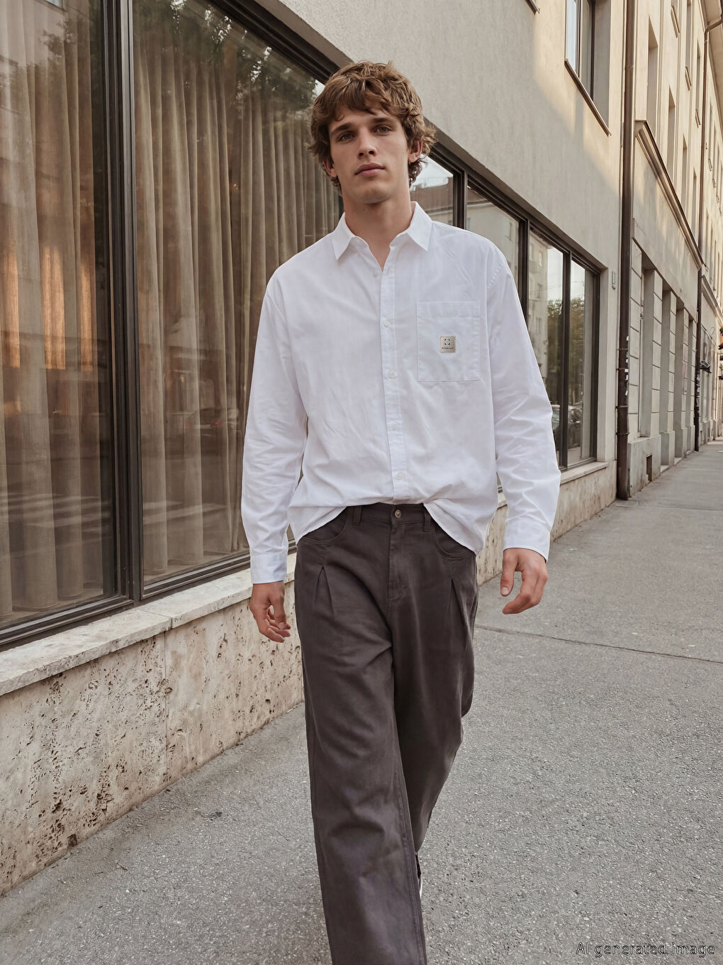 Beyaz Regular Fit Erkek Gömlek-1