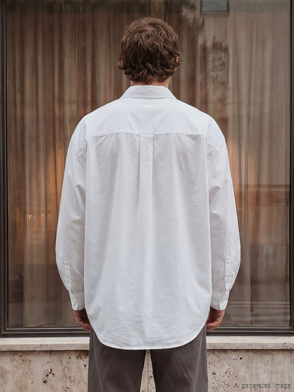 Beyaz Regular Fit Erkek Gömlek-3