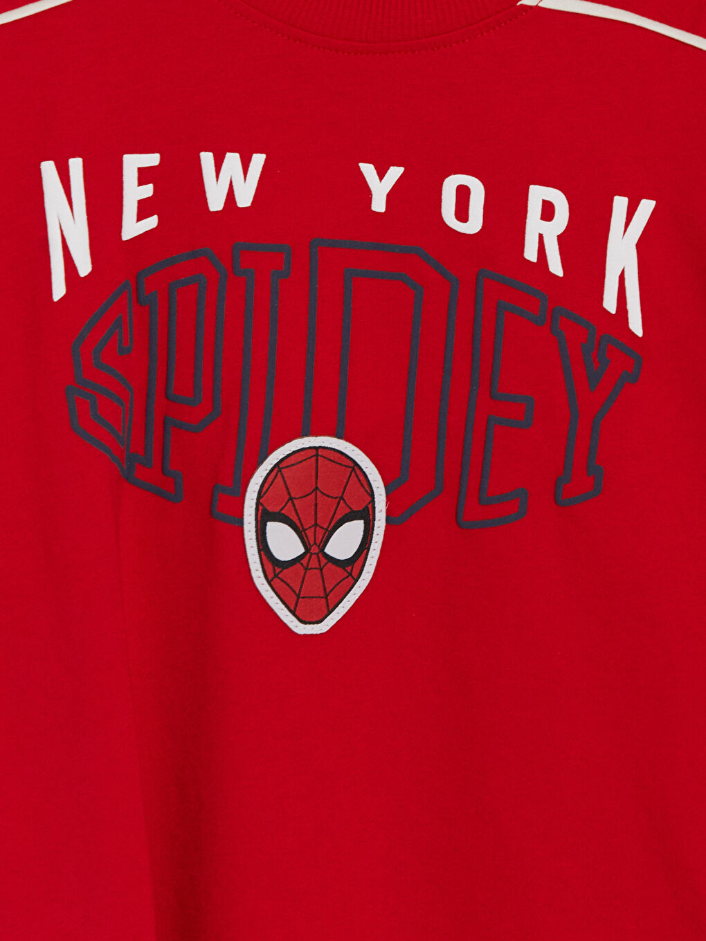 Kırmızı Bisiklet Yaka Spider-Man Baskılı Erkek Çocuk Tişört-2