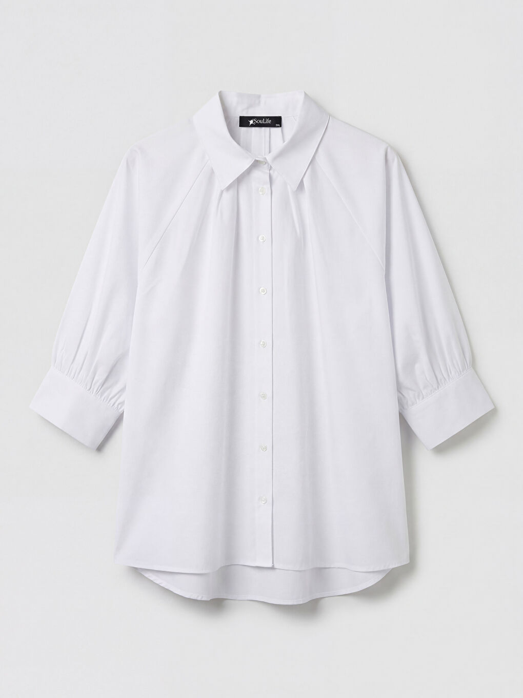 Beyaz Saten Kadın Gömlek