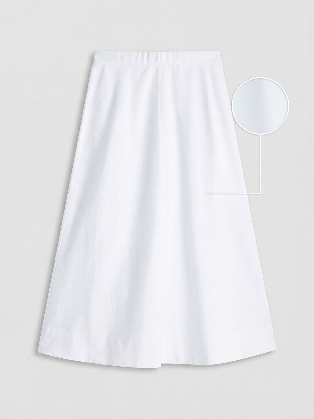 Beyaz Beli Lastikli A Kesim Etek