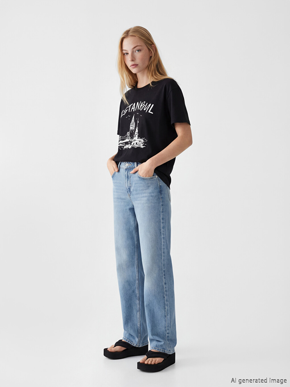 Crew Neck Istanbul Printed Women's T-Shirt-1