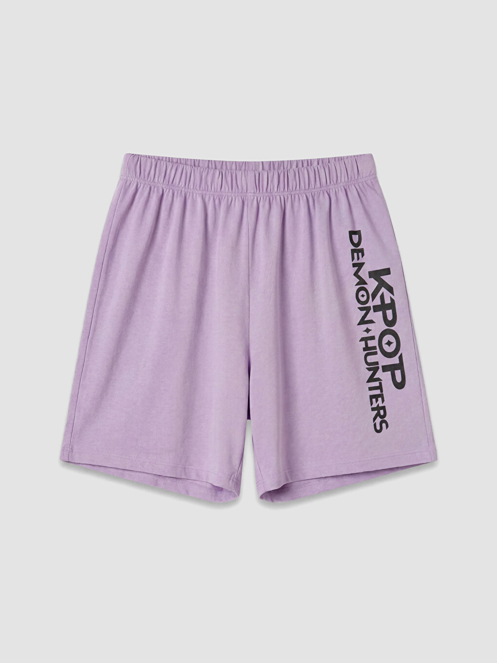 Gri K-pop Demon Hunters Baskılı Kız Çocuk Şortlu Pijama Takımı-4