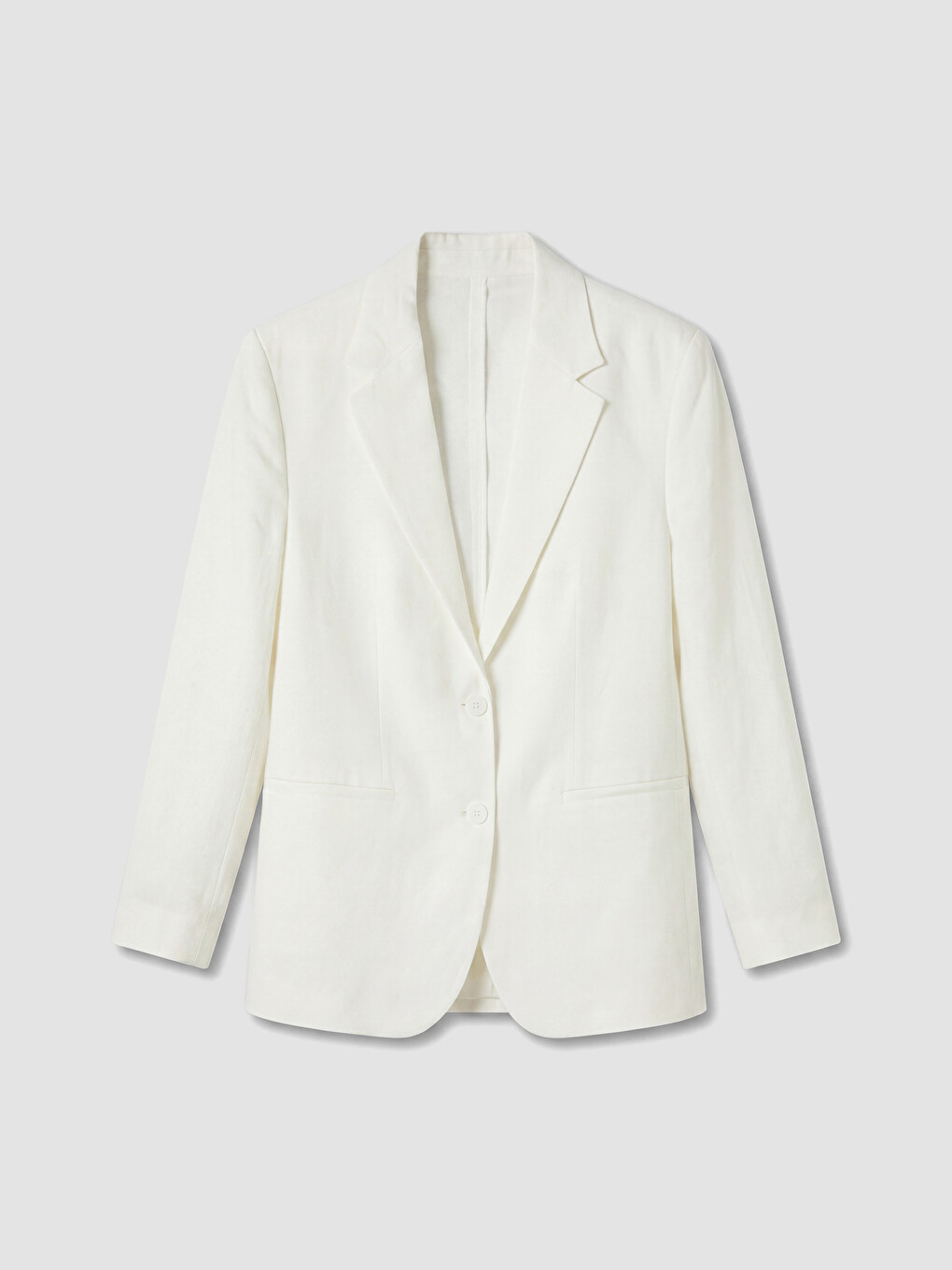 Beyaz Regular Fit %100 Keten Erkek Blazer Ceket