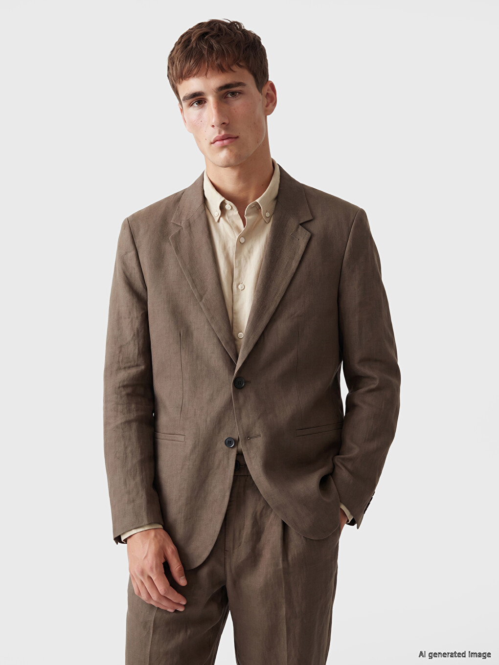 Regular Fit %100 Linen Men's Blazer Jacket