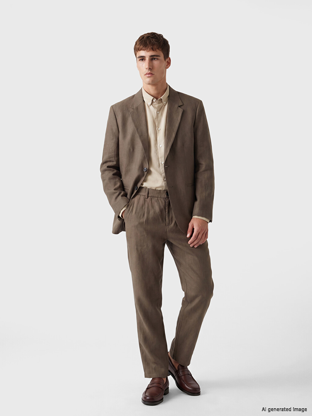 Regular Fit %100 Linen Men's Blazer Jacket-1