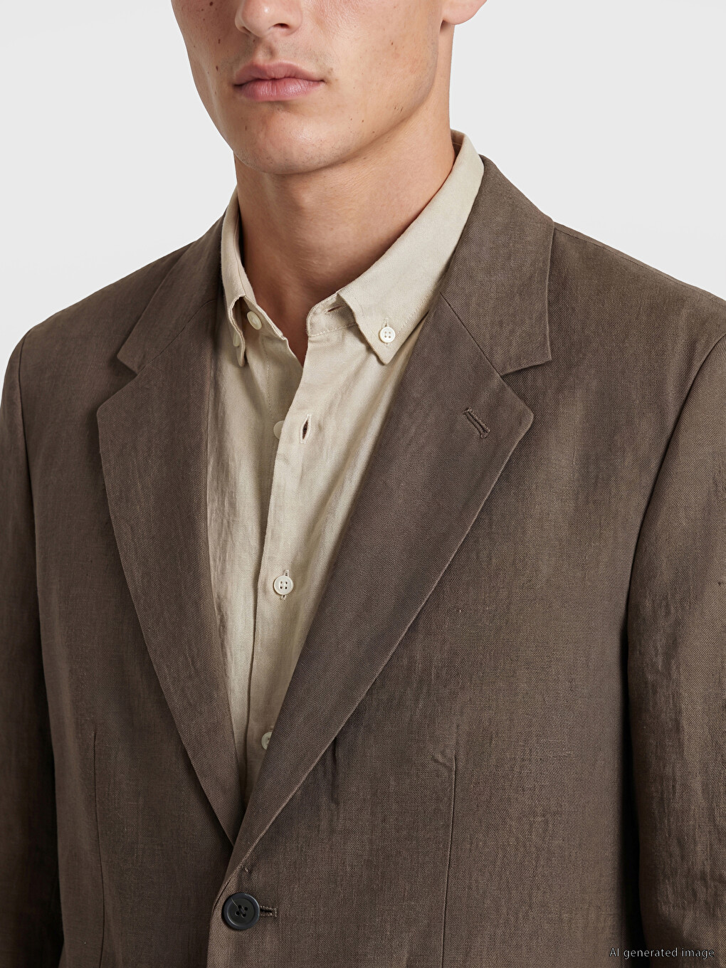 Regular Fit %100 Linen Men's Blazer Jacket-2