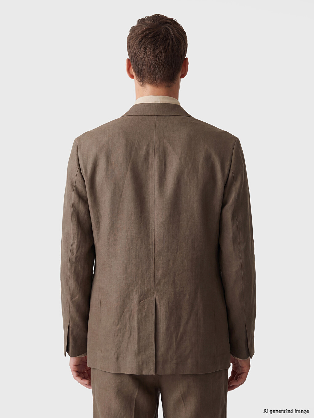 Regular Fit %100 Linen Men's Blazer Jacket-3