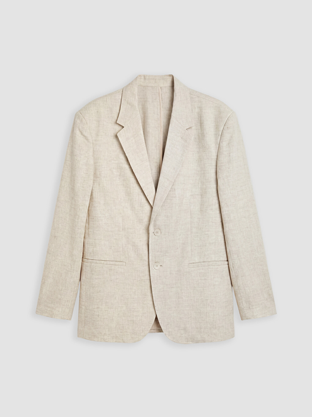 Bej Regular Fit %100 Keten Erkek Blazer Ceket