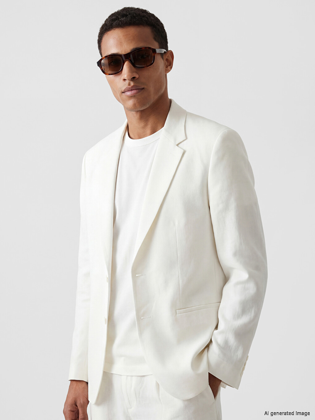 Regular Fit %100 Linen Men's Blazer Jacket