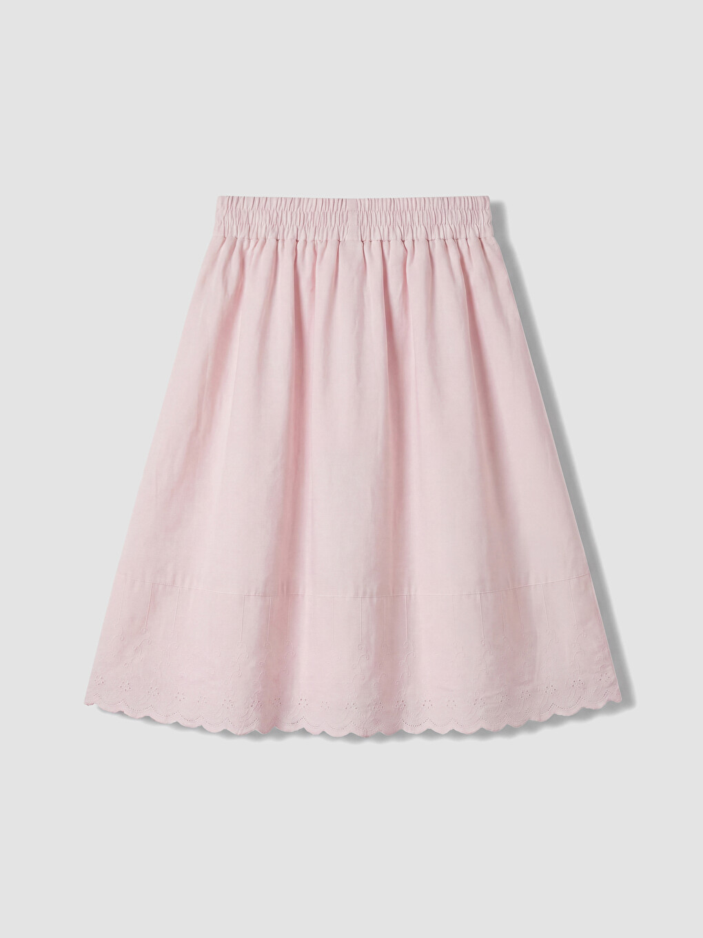 Pembe Kız Çocuk Brode İşlemeli Etek-3