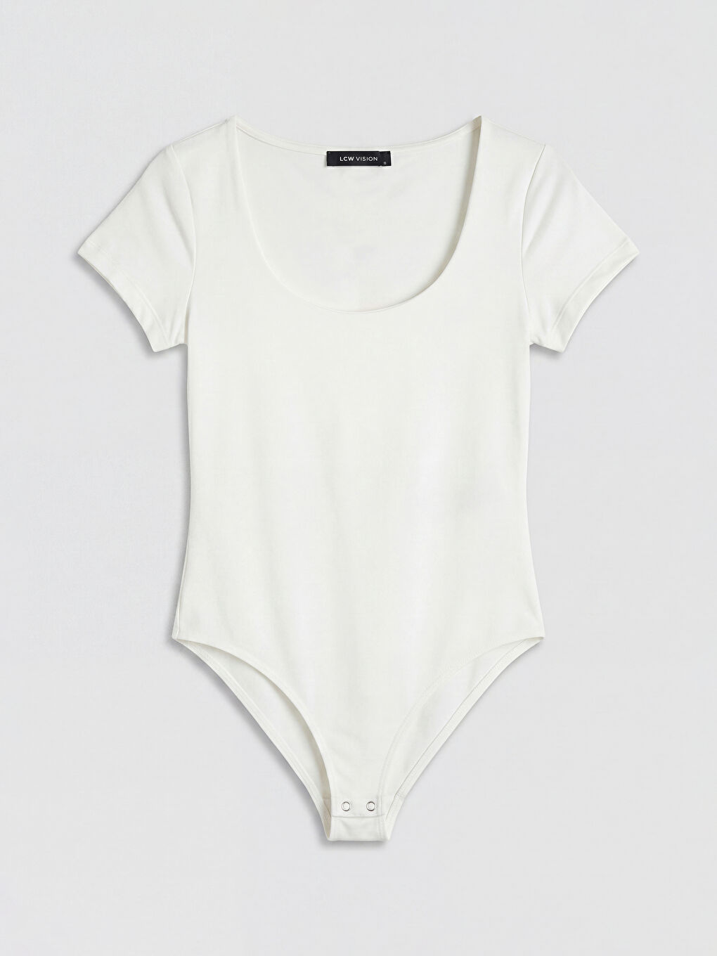 Ekru U Yaka Kadın Çıtçıtlı Body
