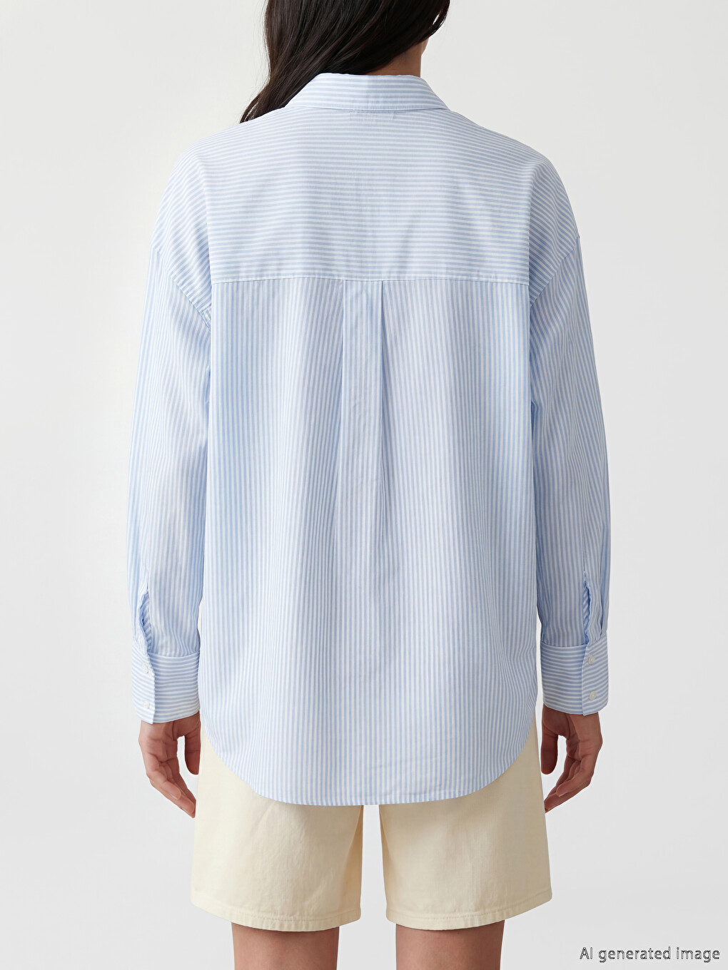 Striped Oversize Voile Women's Shirt-2
