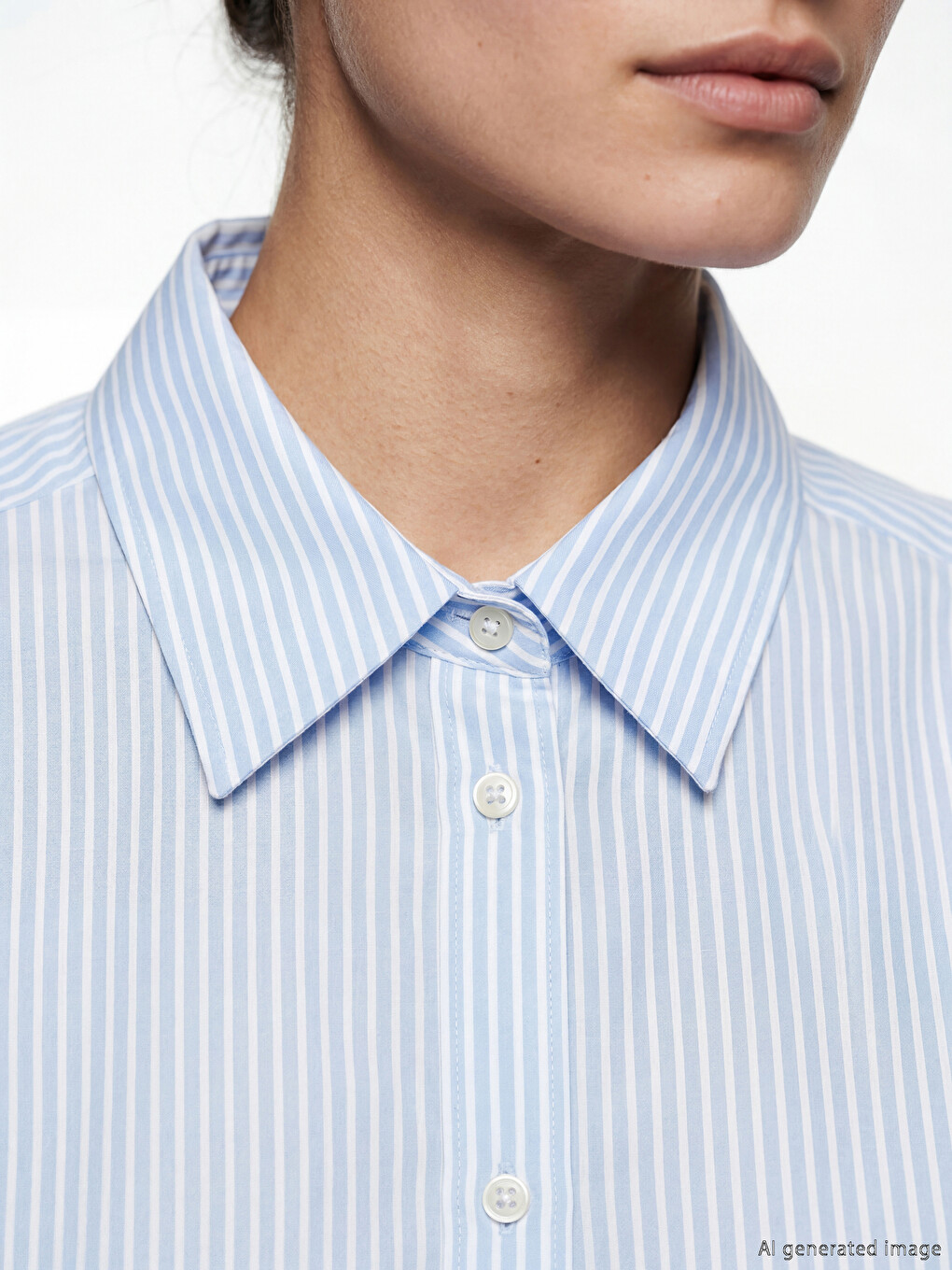 Striped Oversize Voile Women's Shirt-3