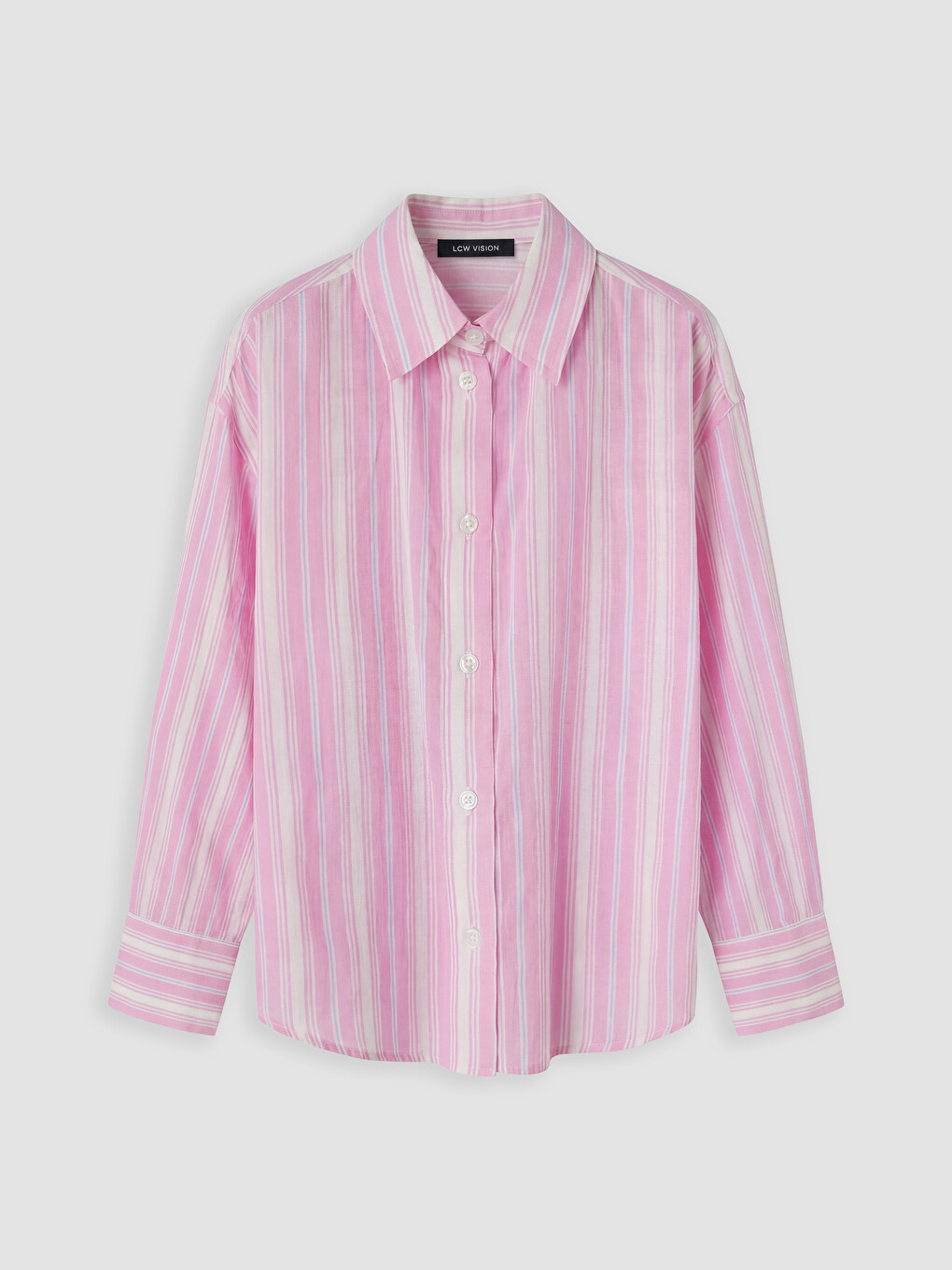 Striped Oversize Voile Women's Shirt-4