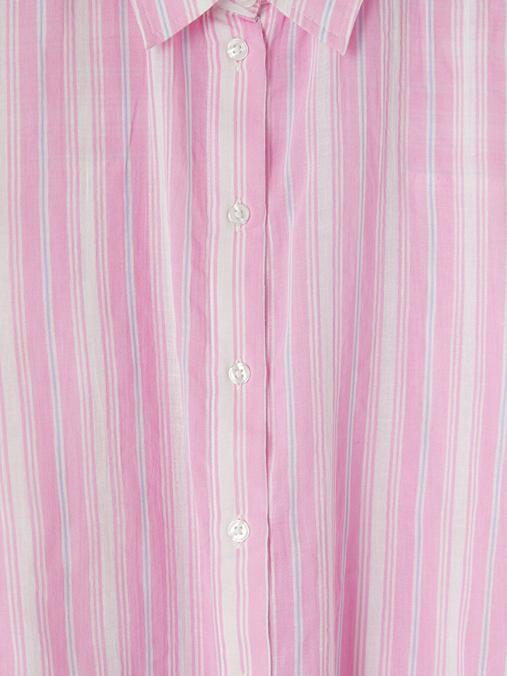 Striped Oversize Voile Women's Shirt-5