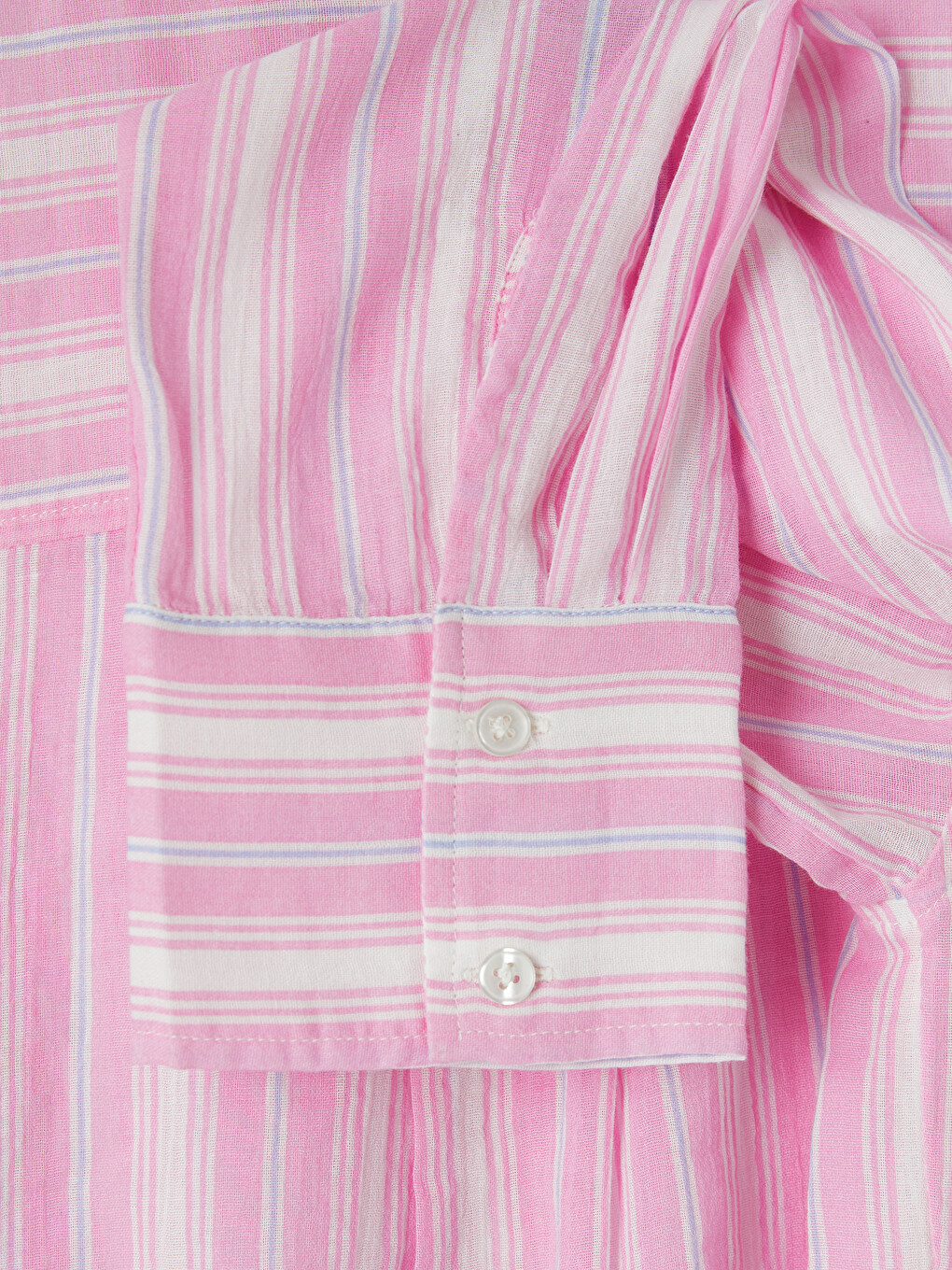 Striped Oversize Voile Women's Shirt-8