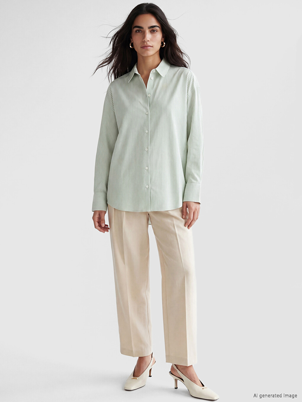 Woman Green Shirt-1