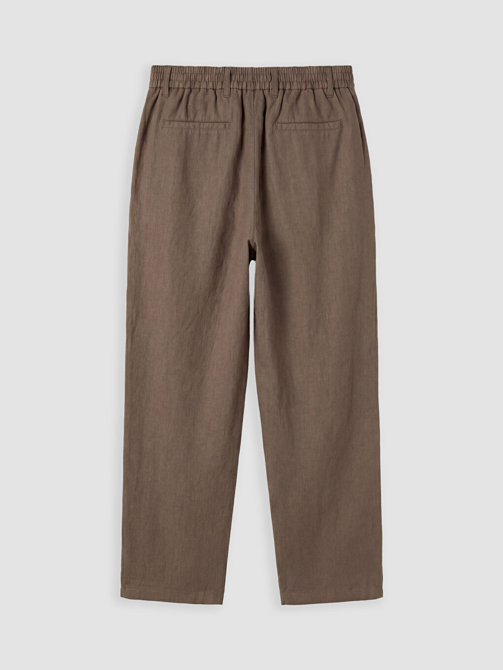 Kahverengi Regular Fit %100 Keten Erkek Pantolon-1