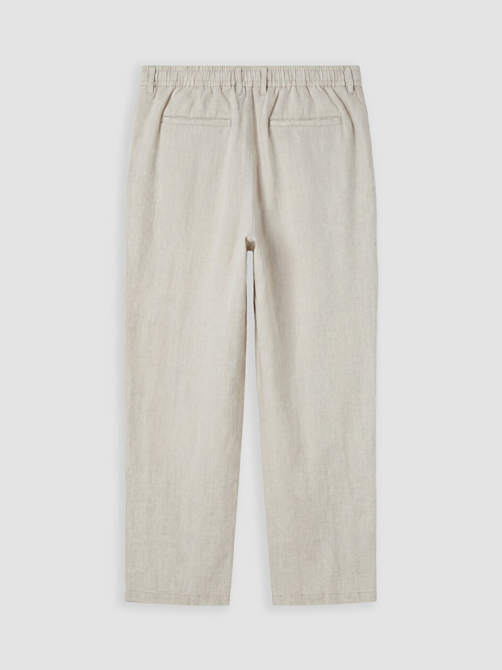 Bej Regular Fit %100 Keten Erkek Pantolon-1