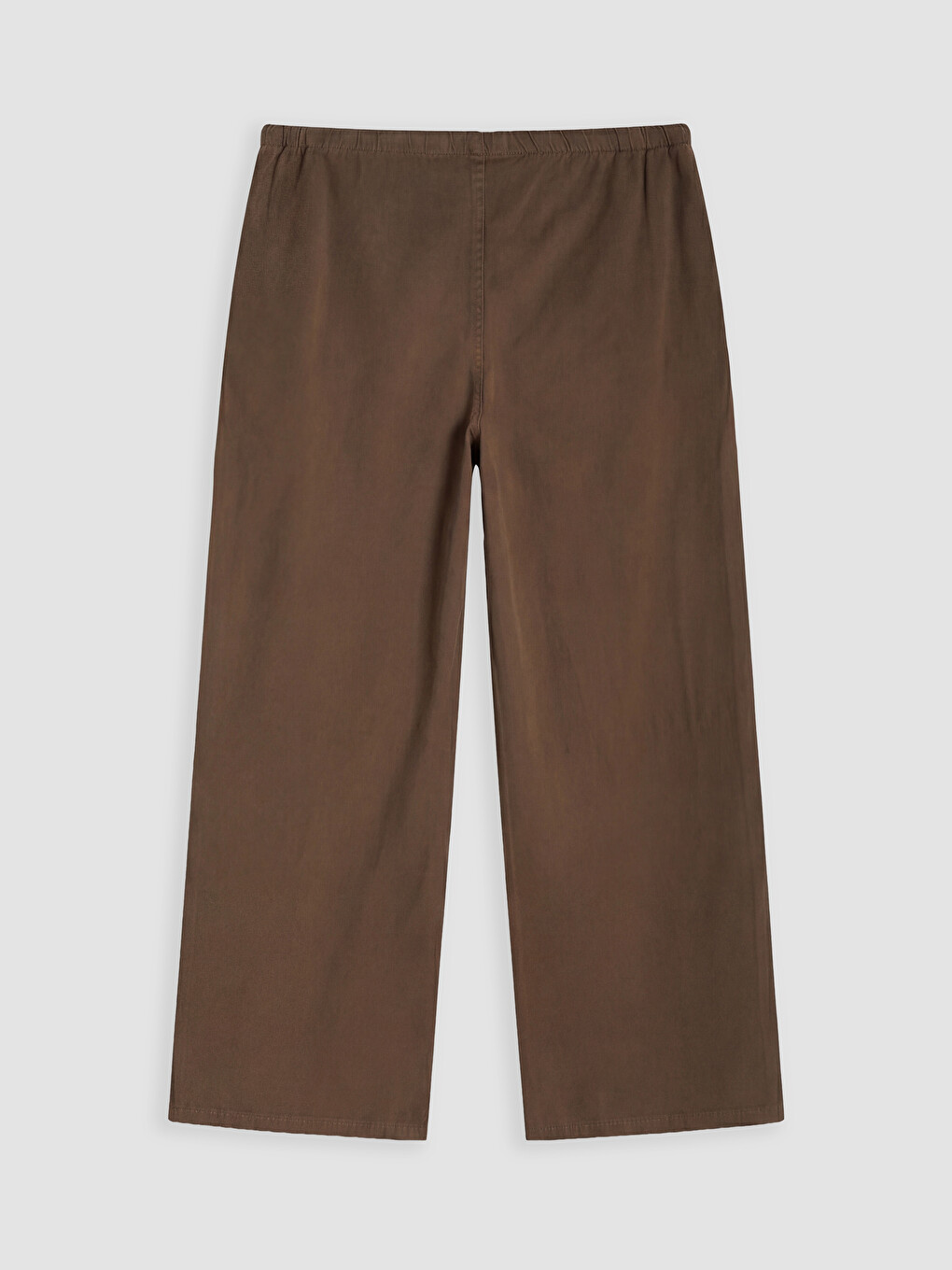 Haki Beli Lastikli Wideleg Kadın Jean Pantolon-2