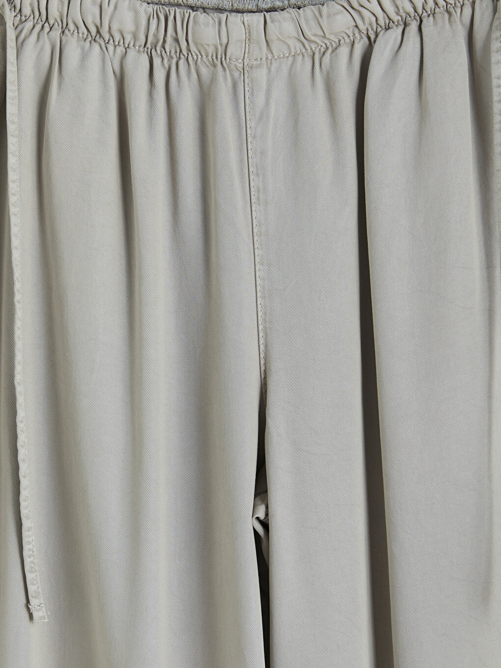 Gri Beli Lastikli Wideleg Kadın Jean Pantolon-1