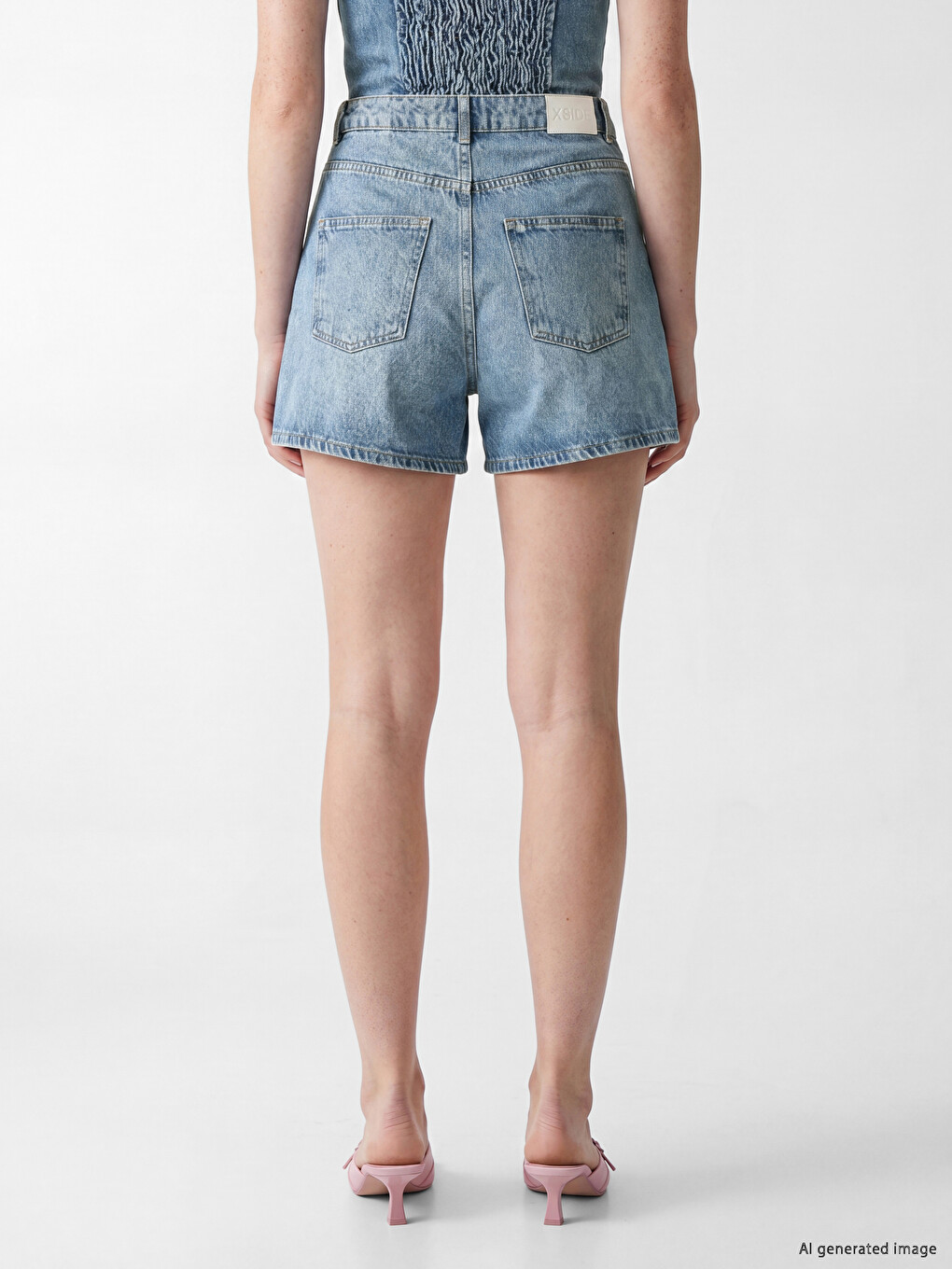 Rhinestone Embellished Women's Jean Shorts-2