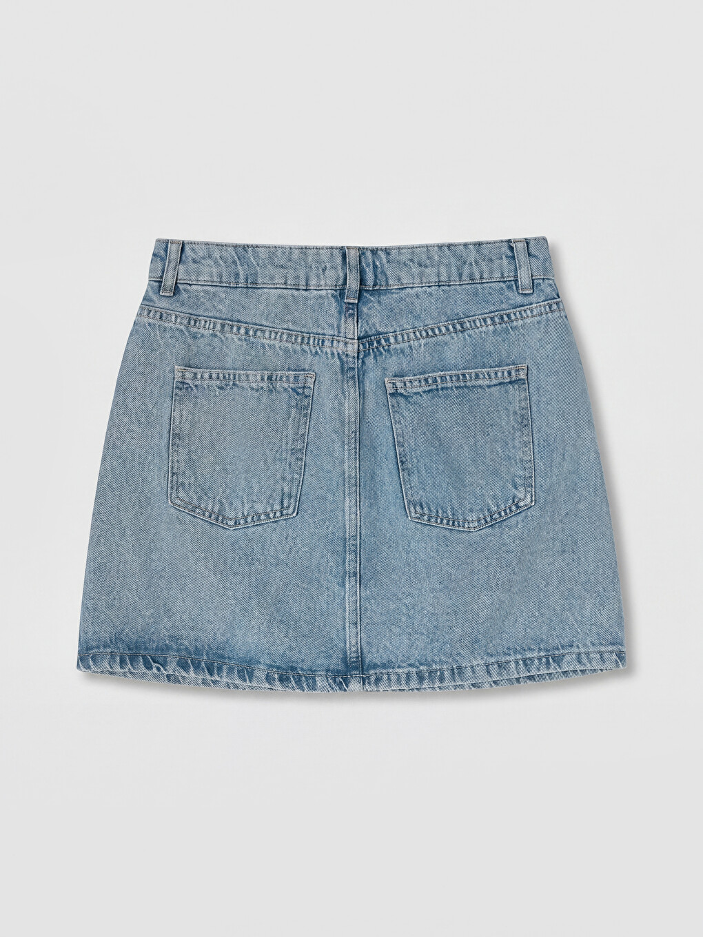 Mavi Taşlı Mini Jean Etek-1