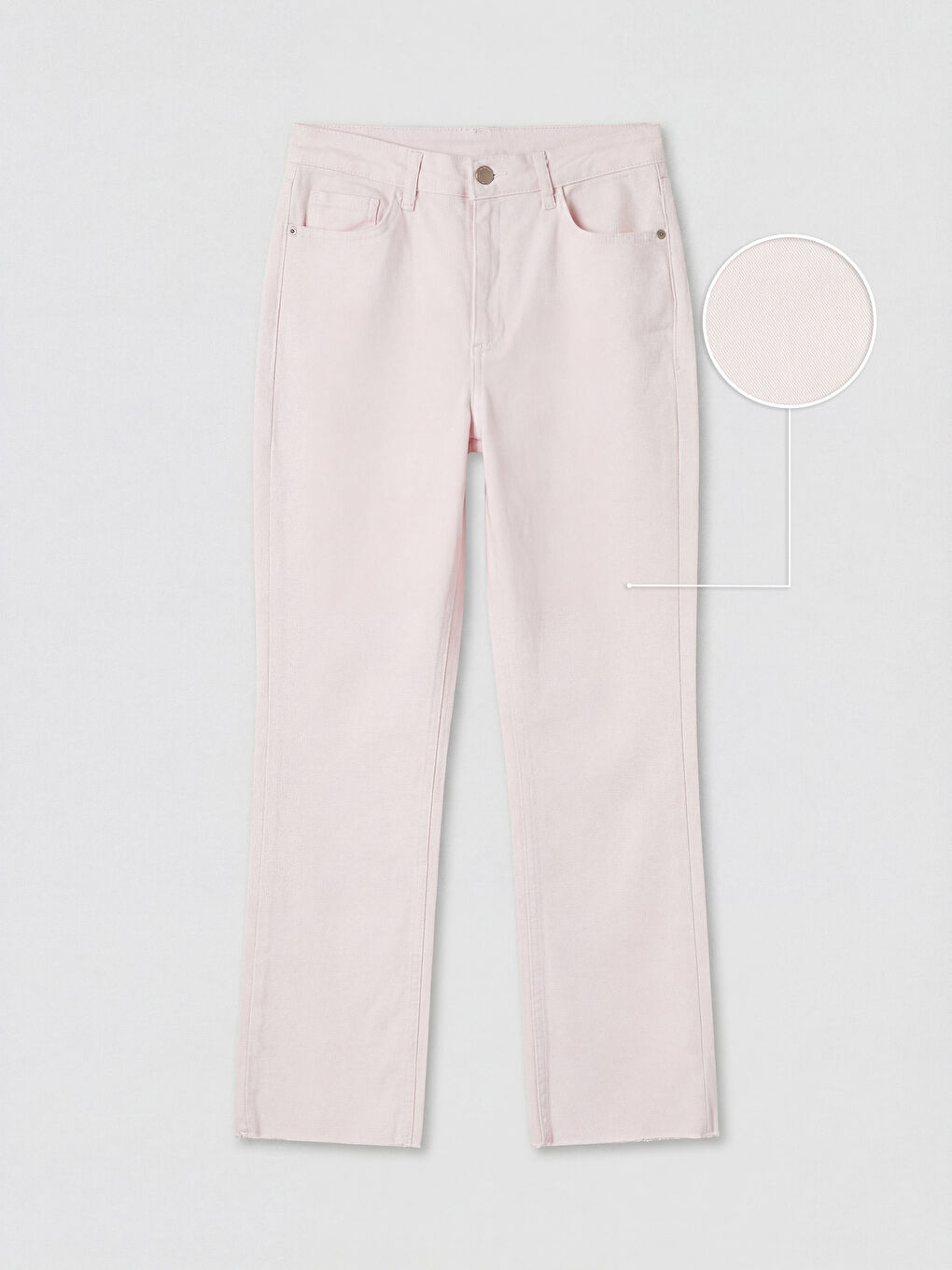 Pembe Crop Flare Kadın Jean Pantolon
