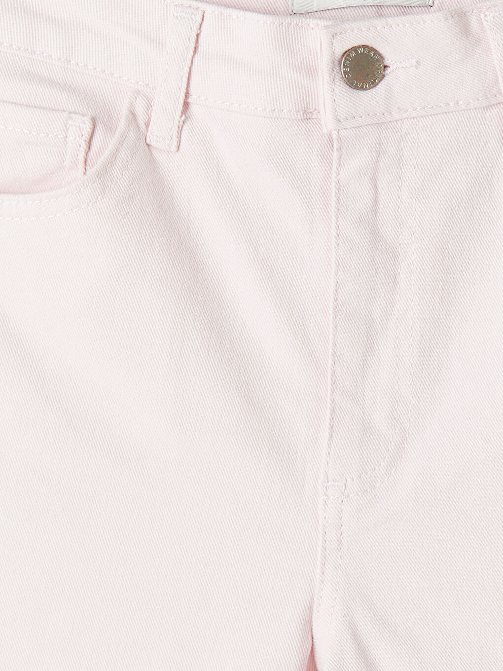 Pembe Crop Flare Kadın Jean Pantolon-2