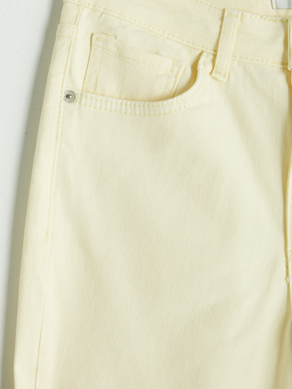 Sarı Crop Flare Kadın Jean Pantolon-3