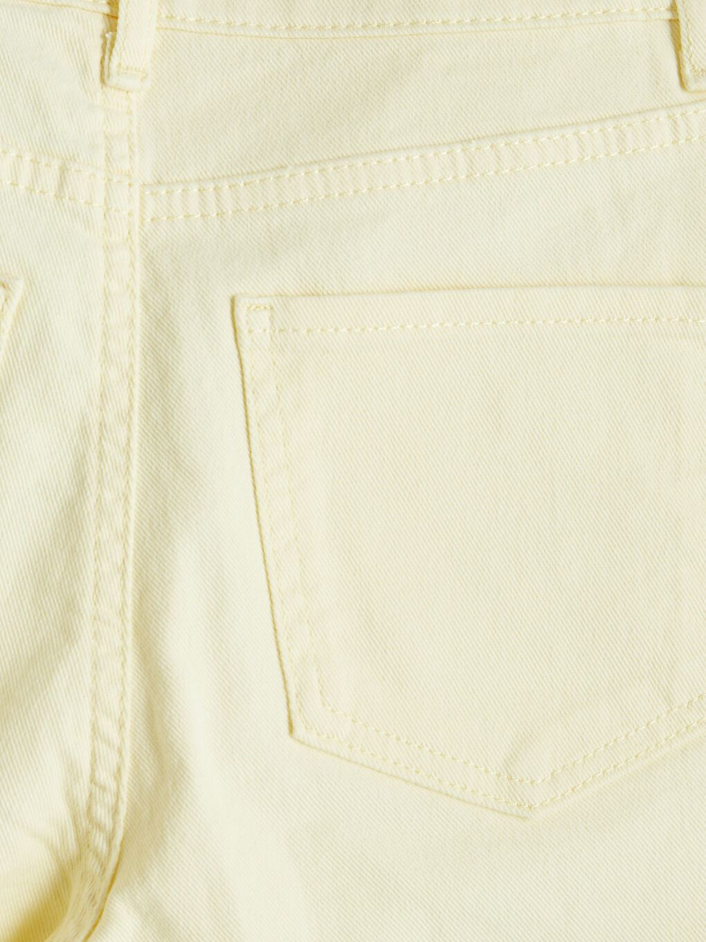 Sarı Crop Flare Kadın Jean Pantolon-4