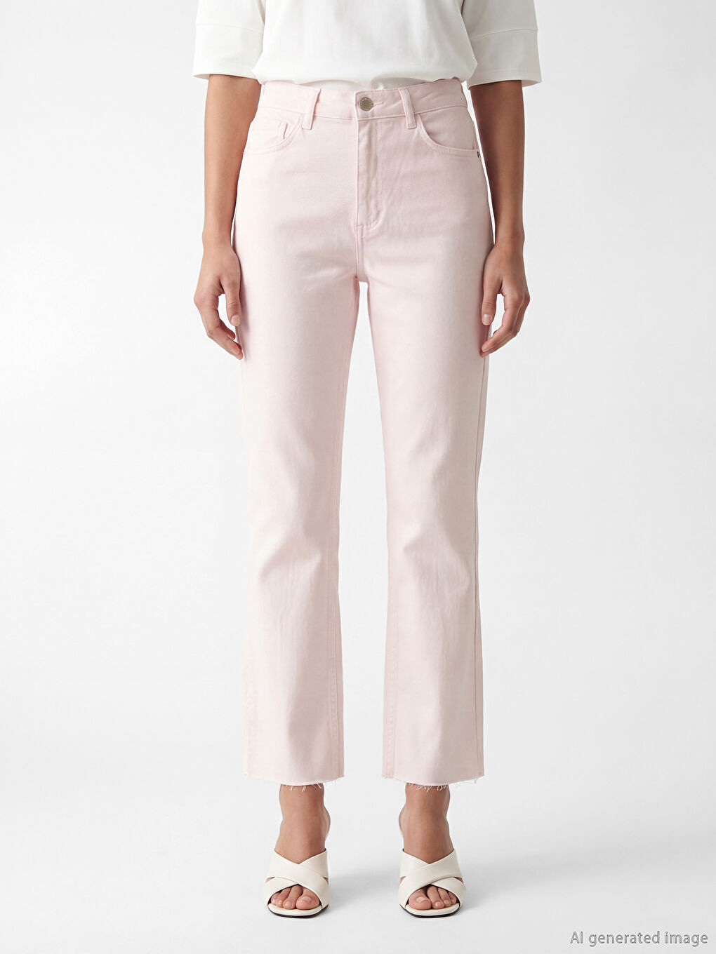 қысқартылған клеш әйелдер джинсы шалбары-1